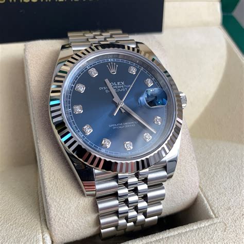 rolex datejust blue diamond dial|rolex datejust full diamond price.